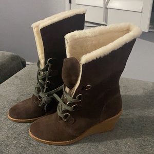 Cole Haan + Nike Air Brown Suede Shearling Boot 9